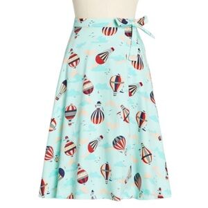 Royal Monk NWT Skirt Feels like Soaring Retro Wrap A-line Skirt Hot air Balloon